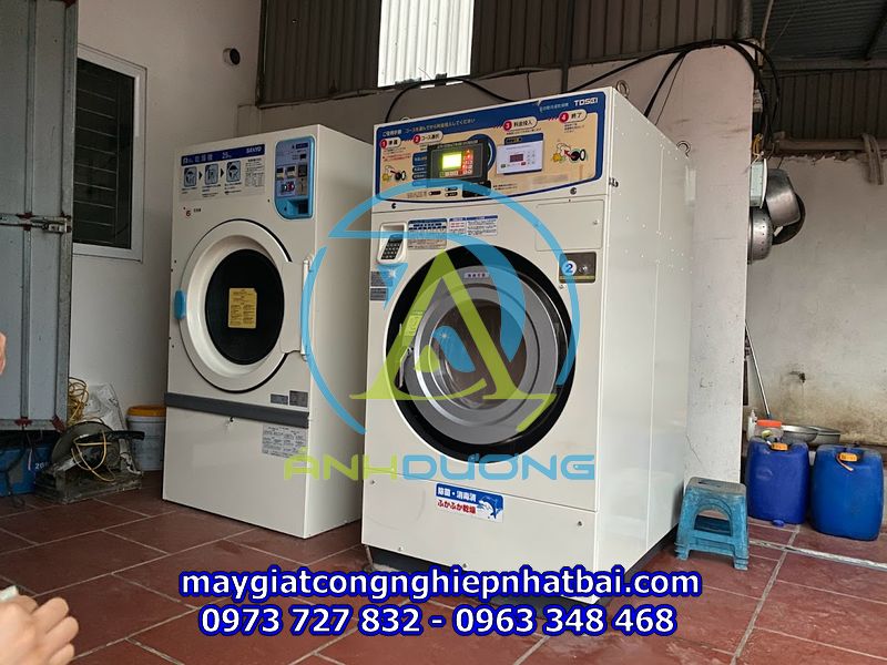 Lắp đặt máy giặt công nghiệp cũ tại Đà Bắc Hoà Bình